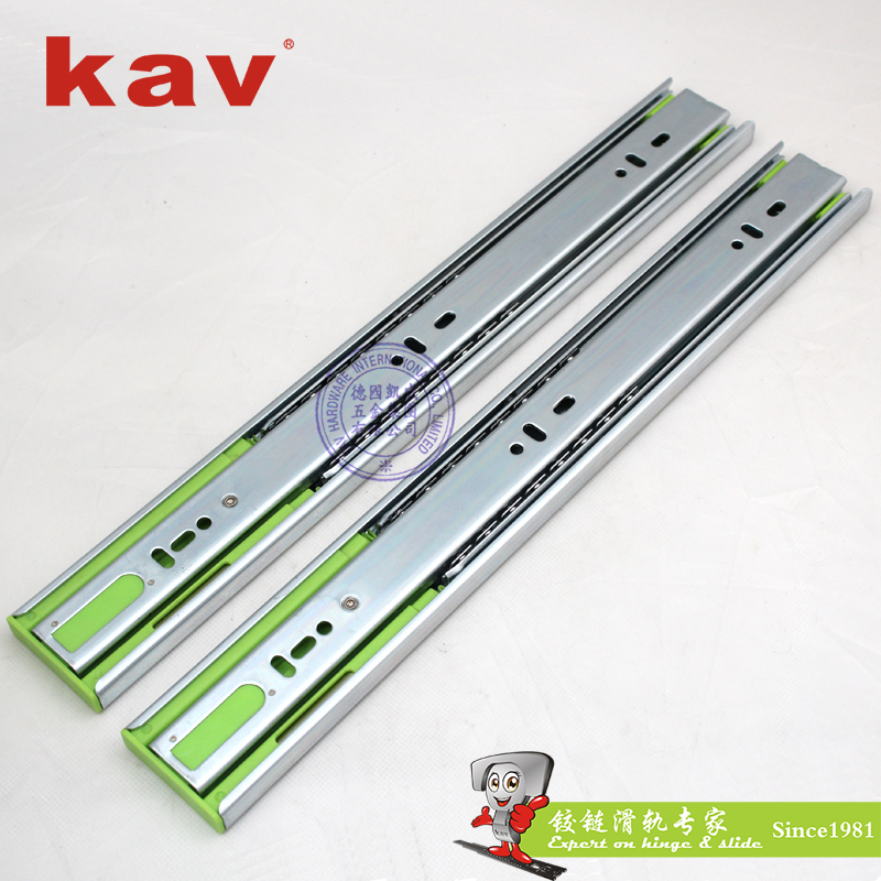 45mm宽三节阻尼钢珠滑轨【全展式缓冲抽屉导轨】 450H-1