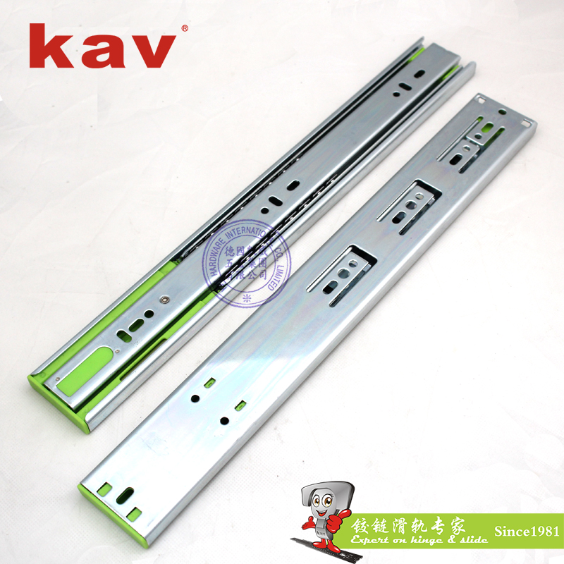 45mm宽三节阻尼钢珠滑轨【全展式缓冲抽屉导轨】 450H-2