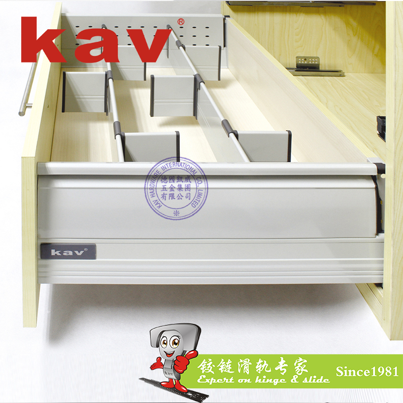 E款豪华阻尼骑马抽滑轨【隐藏托底抽屉导轨】 E660H-1