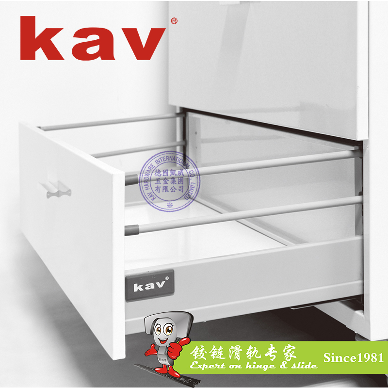豪华阻尼骑马抽导轨 带侧板 L660H-1