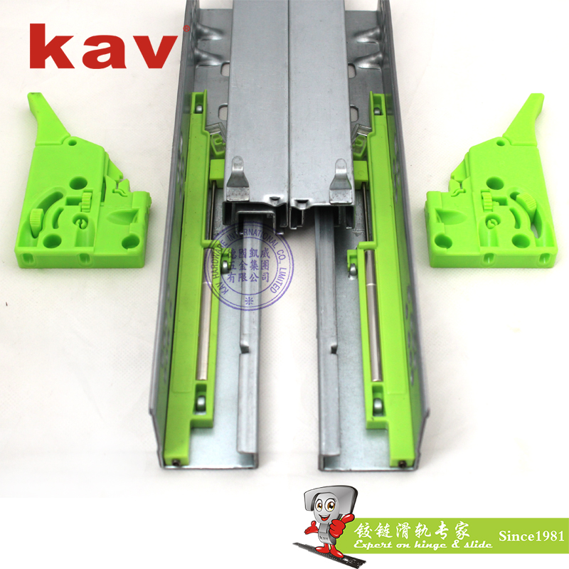 kav三节隐藏式阻尼抽屉滑轨663BLHI-3D